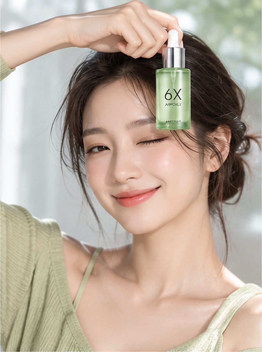 6X 컴포트 앰플을 든 모델