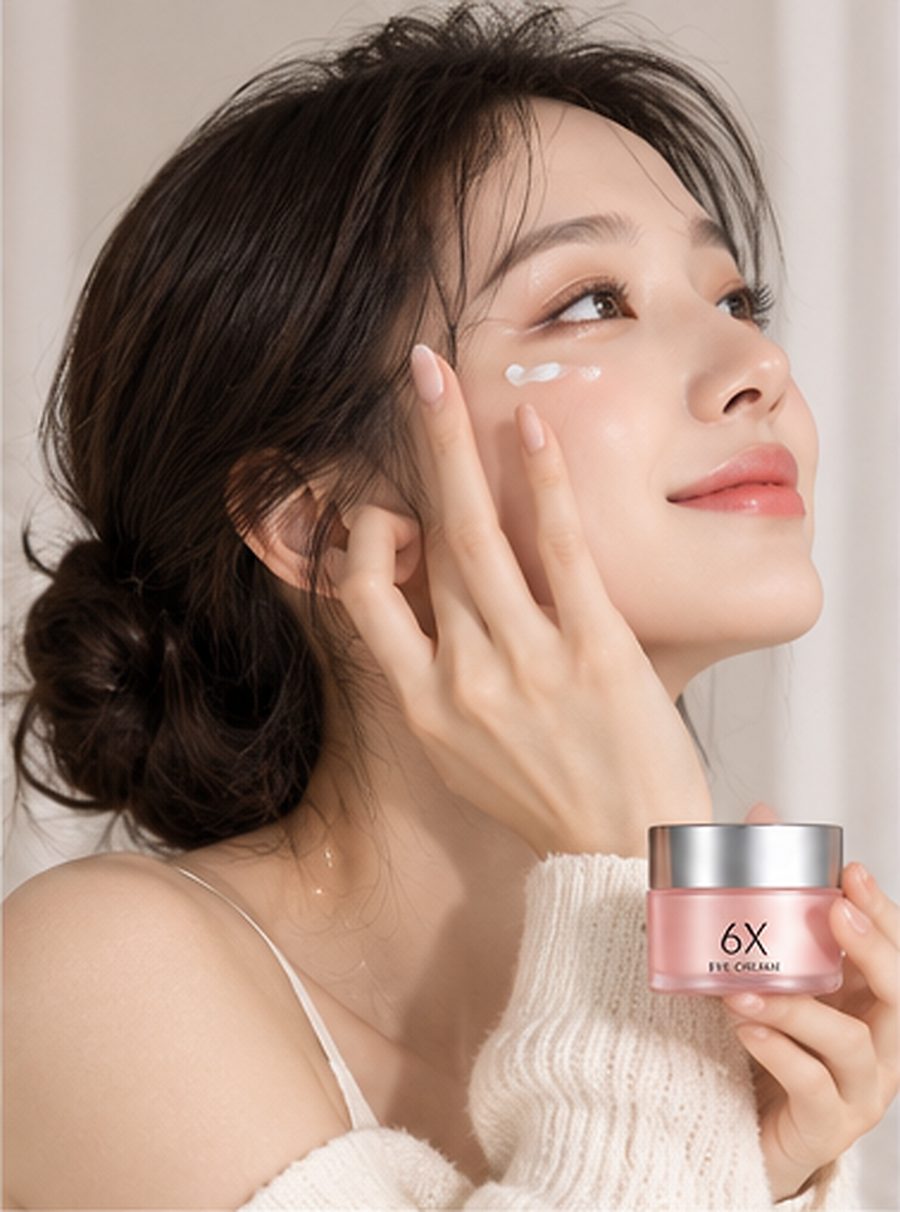 6X 아이크림을 바르는 모델